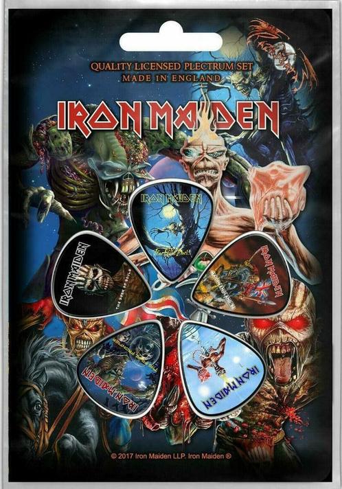 Iron Maiden Plectrum Later Albums 5-pack officiële merch, Verzamelen, Overige Verzamelen, Nieuw, Ophalen of Verzenden