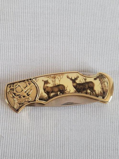 Superbe Couteau de Collection Franklin Mint - Or 24 Carats -, Antiek en Kunst, Curiosa en Brocante