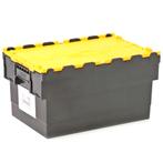 Stapelbak kunststof  L: 600, B: 400, H: 320 (mm) zwart/geel, Doe-het-zelf en Verbouw, Kratten en Dozen, Nieuw, Ophalen of Verzenden