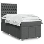 vidaXL Boxspring met matras stof donkergrijs 80x200 cm, Huis en Inrichting, Eenpersoons, Verzenden, Nieuw, 80 cm
