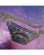 Heuptasje Rond Voorvak Zilver Iridescent Heuptas Holografisc, Ophalen of Verzenden, Nieuw, Overige kleuren, Overige typen