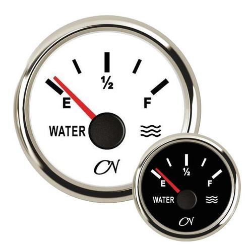 CN Watermeter met Chromen ring Wit of Zwart-Wit, Watersport en Boten, Bootonderdelen, Nieuw, Ophalen of Verzenden