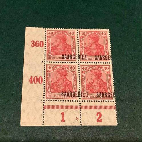 Saargebied 1920 - 40Pf Germania met verschoven opdruk BIET, Postzegels en Munten, Postzegels | Europa | Duitsland