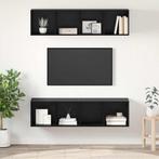 vidaXL Tv-meubelset 2 pcs Zwart eiken 37 x 37 x 142.5 cm, Huis en Inrichting, Kasten | Televisiemeubels, Minder dan 50 cm, Verzenden