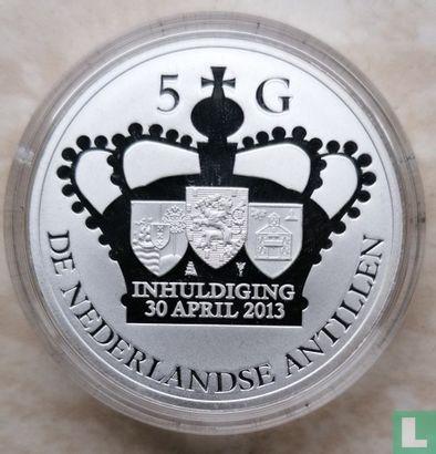 Nederlandse Antillen 5 gulden 2013 (PROOF) Troonsbestijg..., Postzegels en Munten, Munten | Amerika, Losse munt, Goud, Zilver