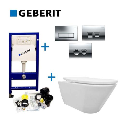 Geberit UP100 Toiletset set10 Wiesbaden Stereo Mat Wit met, Doe-het-zelf en Verbouw, Sanitair, Overige typen, Nieuw, Ophalen of Verzenden