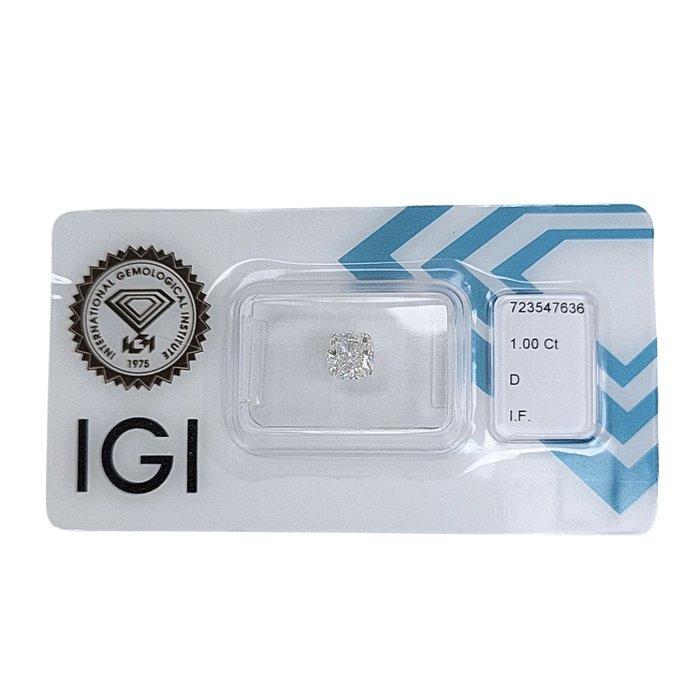 1 pcs Diamant (Natuurlijk) - 1.00 ct - Cushion - D, Sieraden, Tassen en Uiterlijk, Edelstenen
