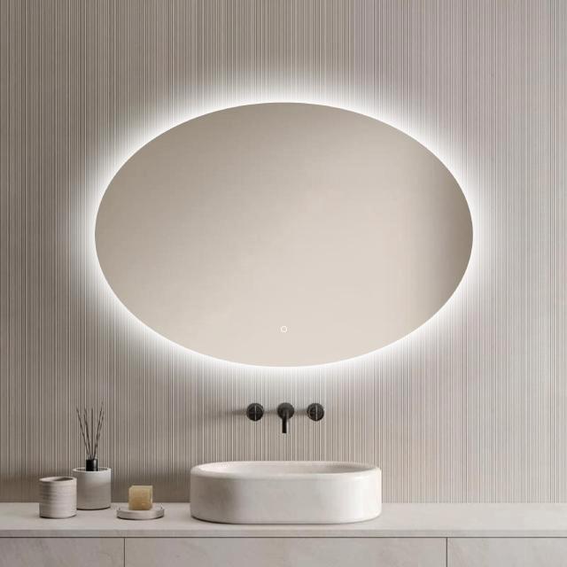 Loxa - Badkamerspiegel Rondo Led 100x70cm, Huis en Inrichting, Woonaccessoires | Spiegels, Rond, Nieuw, Verzenden