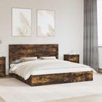 vidaXL Opslag bed met lade Gerookt eiken 180 x 200 cm, Verzenden, Nieuw, Bruin, Hout