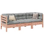 vidaXL 3-delige Loungeset met kussens massief douglas, Verzenden, Nieuw, Loungeset