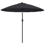Parasol Zwart 270cm | Retourdeal | 56% Korting, Tuin en Terras, Ophalen of Verzenden, Nieuw, 2 tot 3 meter, Stokparasol