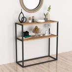 [en.casa] Console tafel Hemsedal sidetable 90x90x33,5 cm eik, Verzenden, Nieuw