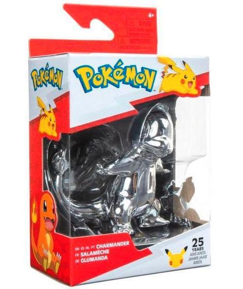 Jazwares Pokémon 25th Anniversary Silver Figure-Charmander, Verzamelen, Poppetjes en Figuurtjes, Nieuw, Ophalen of Verzenden