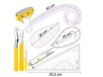 Coupeuse linialen set, 4 linialen + 5 extra tools