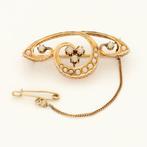 Broche - 14 karaat Geel goud - Parel, Sieraden, Tassen en Uiterlijk, Antieke sieraden