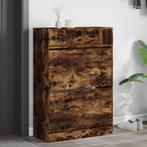 vidaXL Schoenenkast met 2 klaplades 80x34x116 cm gerookt, Verzenden, Nieuw