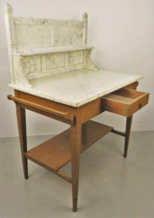 Schrijftafel - Naaldhout - Gemarmerd en Gehout, Antiek en Kunst, Antiek | Overige Antiek