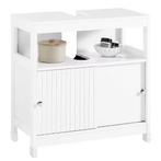 Witte Wastafel Onderkast – Badkamerkast met Schuifdeuren 60, Verzenden, Nieuw