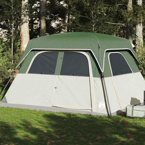 vidaXL Gezinstent 6-persoons waterdicht groen, Caravans en Kamperen, Tenten, Nieuw, tot en met 2, Verzenden