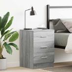 vidaXL Nachtkastje 38x35x56 cm bewerkt hout grijs sonoma, Huis en Inrichting, Minder dan 45 cm, Verzenden, Nieuw, 55 tot 70 cm