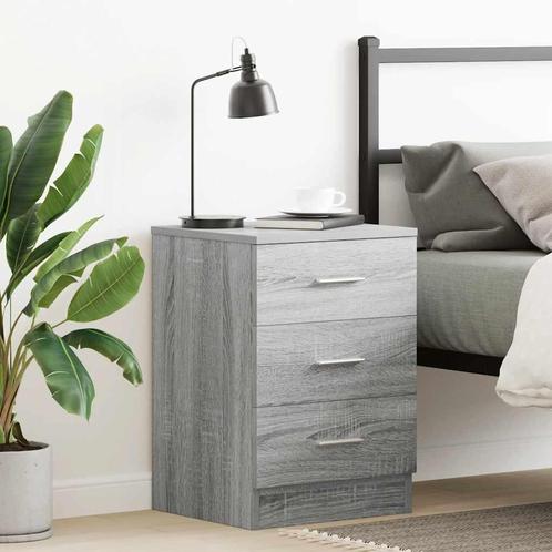 vidaXL Nachtkastje 38x35x56 cm bewerkt hout grijs sonoma, Huis en Inrichting, Slaapkamer | Nachtkastjes, Nieuw, Minder dan 45 cm