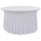 vidaXL 2 st Tafelhoezen stretch met rok 150x74 cm wit, Tuin en Terras, Verzenden, Nieuw