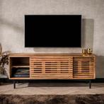 *WOONWINKEL* Tv-meubel Met Schuifdeuren Acacia Hout, Huis en Inrichting, Kasten | Televisiemeubels, Nieuw, Verzenden