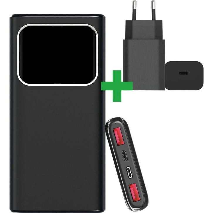 10000 mAh Powerbank + Snellader met USB-C Oplader Kabel, Telecommunicatie, Powerbanks, Ophalen of Verzenden