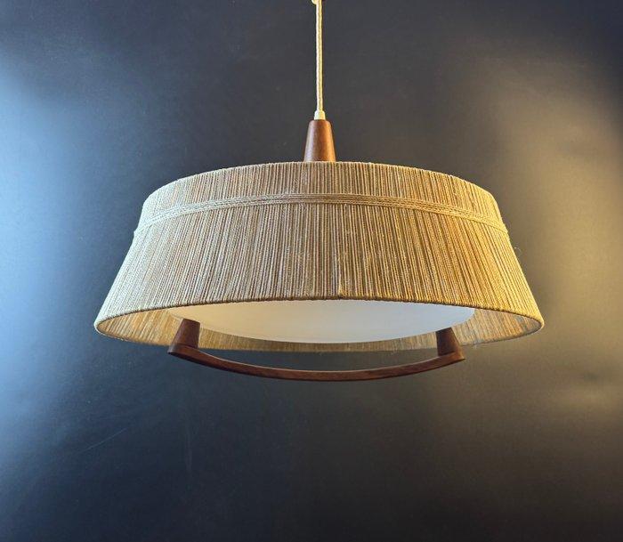 Temde - Plafondlamp - Raphia - Teak, Bast, Antiek en Kunst, Antiek | Lampen
