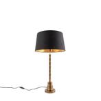 Art deco tafellamp brons met katoenen kap zwart 35 cm -, Huis en Inrichting, Lampen | Tafellampen, Verzenden, Nieuw, Art Deco