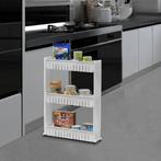 Keukentrolley kunststof met 3 manden 72x12x54,5 cm wit, Huis en Inrichting, Keuken | Keukenelementen, Nieuw, Verzenden