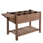 TRUUSK Verhoogde Plantenbak 123x54x74cm Met 8 Roosters & Opv, Tuin en Terras, Bloembakken en Plantenbakken, Verzenden, Nieuw