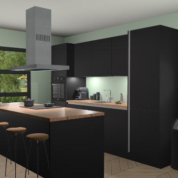 Greeploze zwarte keuken Lima 25045, Huis en Inrichting, Keuken | Complete keukens, Verzenden