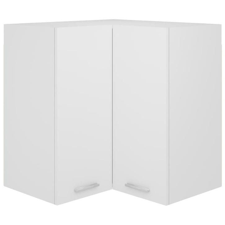 vidaXL Hanghoekkast Lyon 57x57x60 cm bewerkt hout wit, Huis en Inrichting, Keuken | Keukenelementen, Wit, Nieuw, Verzenden