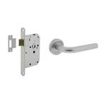 Deurbeslag set loopslot wit + deurklink Recht RVS - deurb..., Ophalen of Verzenden, Nieuw, Rvs, Klink of Kruk