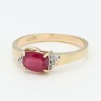 Zonder Minimumprijs - Ring - 9 kt. Geel goud Robijn -, Sieraden, Tassen en Uiterlijk, Ringen, Nieuw