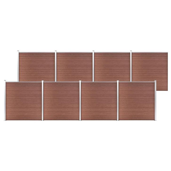 vidaXL Schutting 1391x186 cm HKC bruin, Tuin en Terras, Schuttingen, Nieuw, Kunststof, 1 tot 2 meter, Verzenden