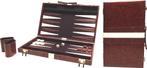 Backgammon Koffer Bruin (38 cm) | HOT Games -, Hobby en Vrije tijd, Gezelschapsspellen | Bordspellen, Verzenden, Nieuw