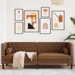vidaXL Driezitsbank Chesterfield-stijl met bolsters, Verzenden, Nieuw, Driepersoons, Leer