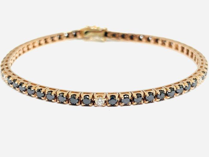 Tennis armband - 18 karaat Roségoud - 6.53ct. tw. Diamant, Sieraden, Tassen en Uiterlijk, Antieke sieraden