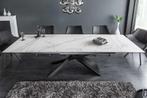 Uitschuifbare eettafel EUPHORIA 180-220-260cm marmer wit, Huis en Inrichting, Tafels | Eettafels, Ophalen of Verzenden, Nieuw