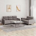 vidaXL 2-delige Loungeset met kussens stof taupe, Verzenden, Nieuw, Vierpersoons of meer, Stof