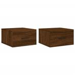 Bruin Eiken Nachtkastjes Set (35x35) - Retourdeal - Stijl..., Minder dan 45 cm, Nieuw, Ophalen of Verzenden, Minder dan 55 cm