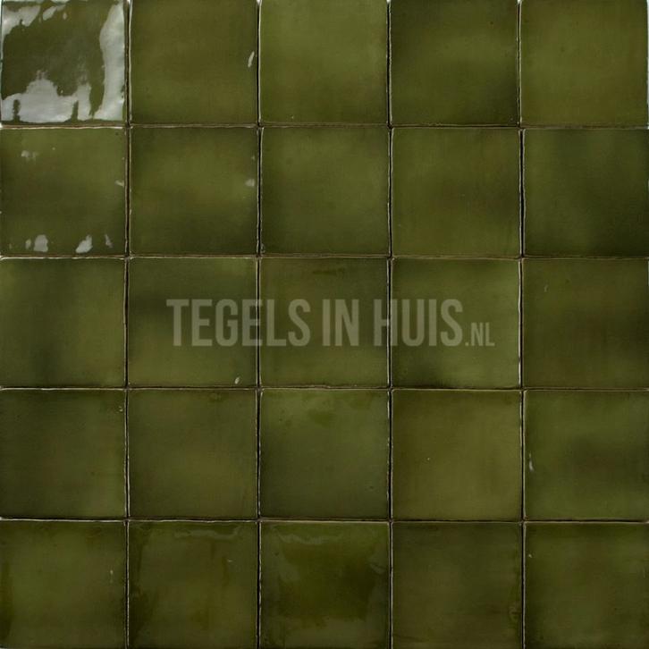 Equipe wandtegel manacor 10x10 basil groen glans handvorm, Doe-het-zelf en Verbouw, Tegels, Wandtegels, Nieuw, 10 m² of meer, Keramiek