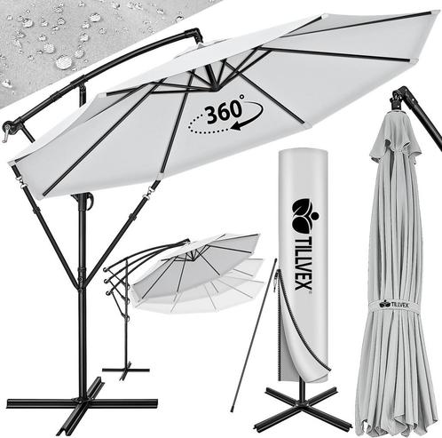 tillvex Aluminium parasol + afdekking Ø 300 cm met zwengel,, Tuin en Terras, Tuinmeubel-accessoires, Nieuw, Verzenden