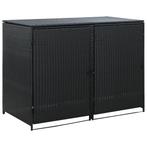 vidaXL Containerberging dubbel 148x80x111 cm poly rattan, Tuin en Terras, Tuinhuizen, Verzenden, Nieuw