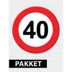 Verkeersbord  40 jaar versiering pakket - 40 jaar versiering, Hobby en Vrije tijd, Feestartikelen, Ophalen of Verzenden, Nieuw