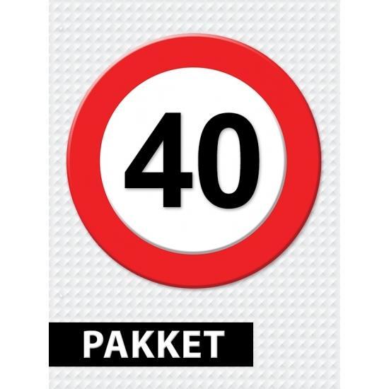 Verkeersbord  40 jaar versiering pakket - 40 jaar versiering, Hobby en Vrije tijd, Feestartikelen, Ophalen of Verzenden