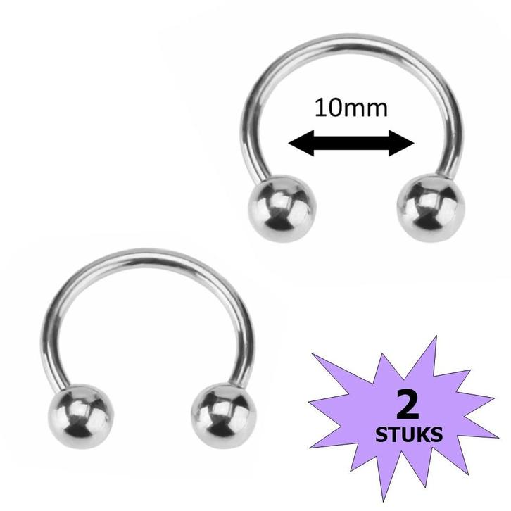 Fako Bijoux - Circular Barbell Piercing - Hoefijzer - 10mm -, Sieraden, Tassen en Uiterlijk, Piercings, Verzenden