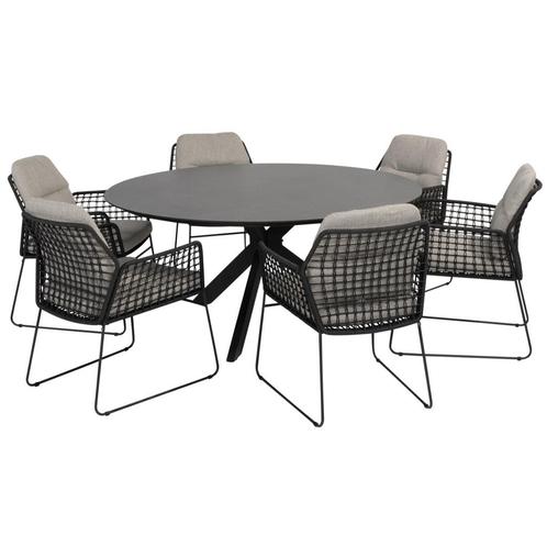 Rhodos Embrace dining tuinset 160 cm rond HPL 7 delig 4, Tuin en Terras, Tuinsets en Loungesets, Nieuw, Ophalen of Verzenden